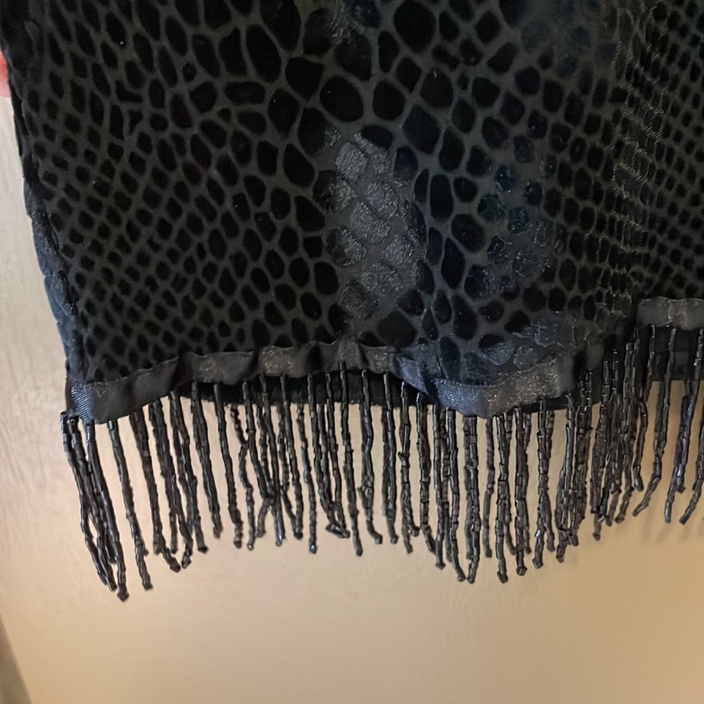 ASTR black velvet cheetah patterned beaded top - Picture 2 of 2